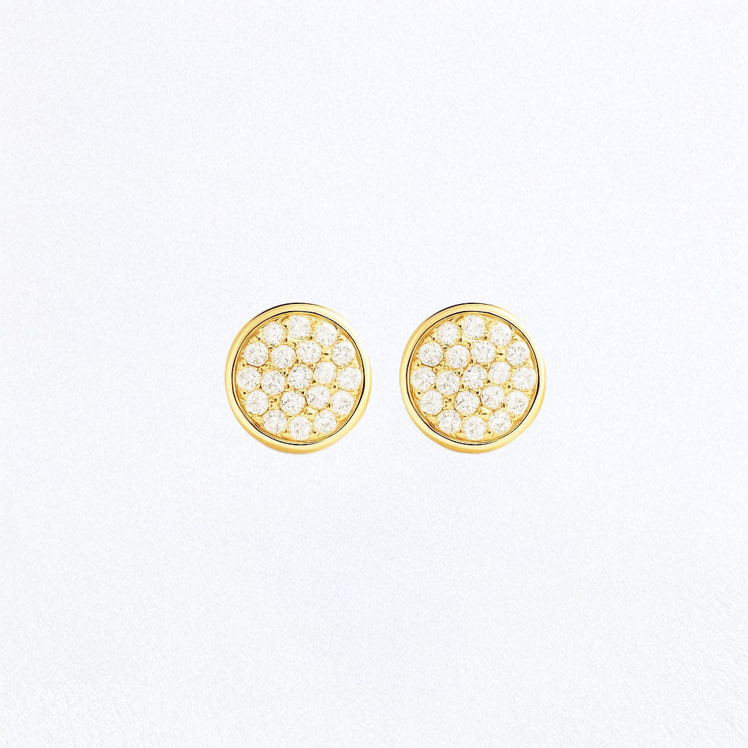 Puces d'oreilles plaqué or 18K zirconium All In Bellaime