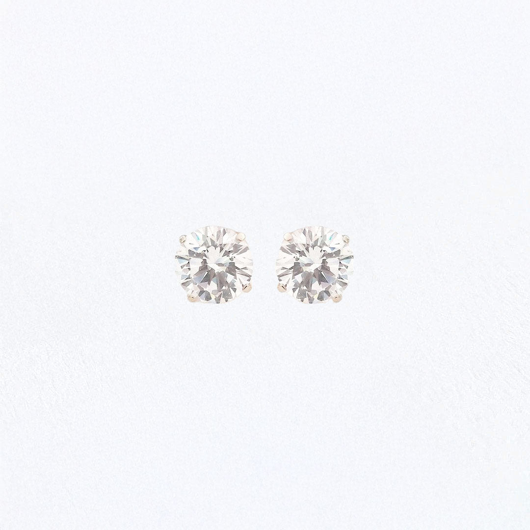 Boucle d'oreille puce argent 925 zirconium 4 mm Basic & Perfect Bellaime