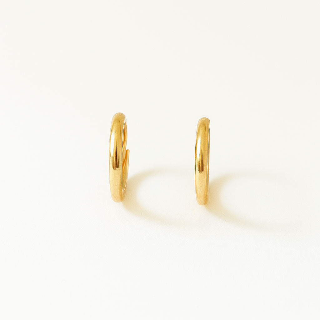 Boucles d'oreilles créoles plaqué or 18K 1,4 cm Basic & Perfect Bellaime 5