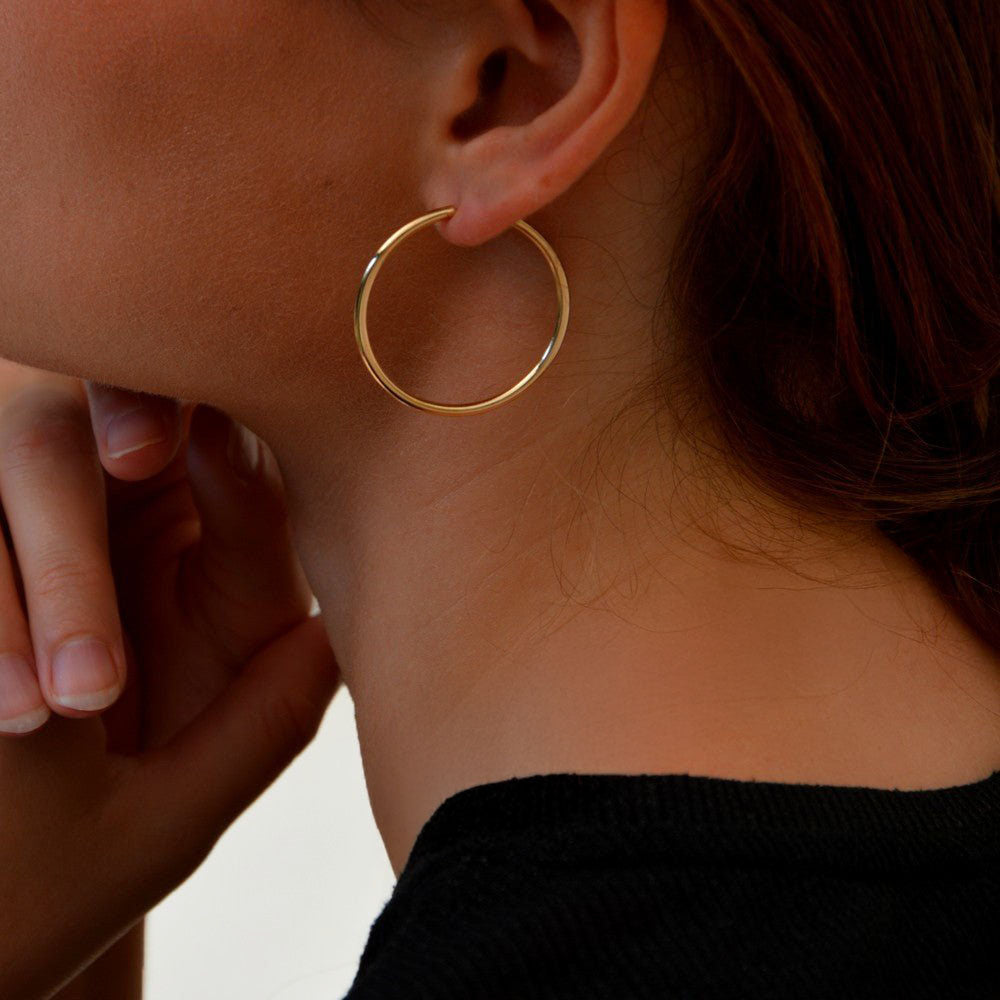 Boucles d'oreilles créoles plaqué or 18K 3 cm Basic & Perfect Bellaime