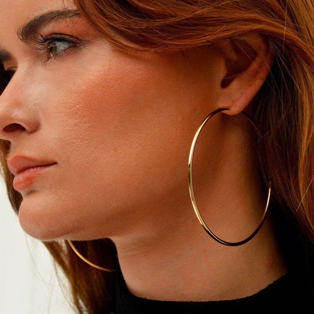 Boucles d'Oreilles - Créoles Acier Inoxydable - 7 cm