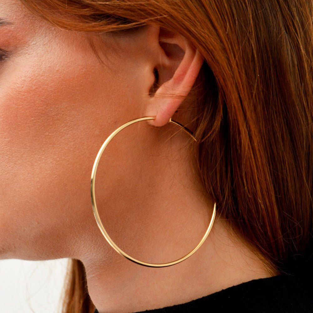 Boucles d'Oreilles - Créoles Acier Inoxydable - 7 cm