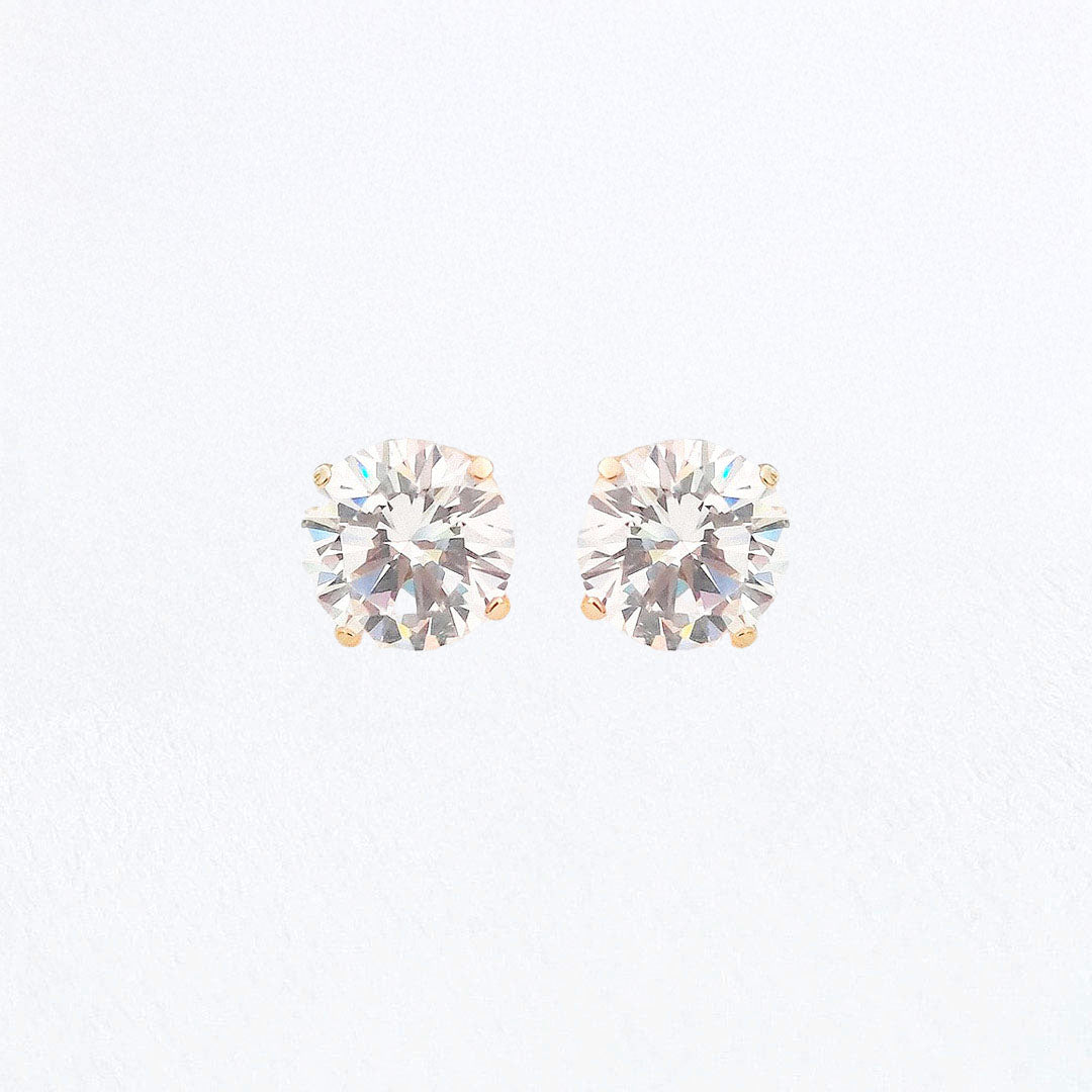 Boucle d'oreille plaqué or 18K zirconium 8 mm Basic & Perfect Bellaime