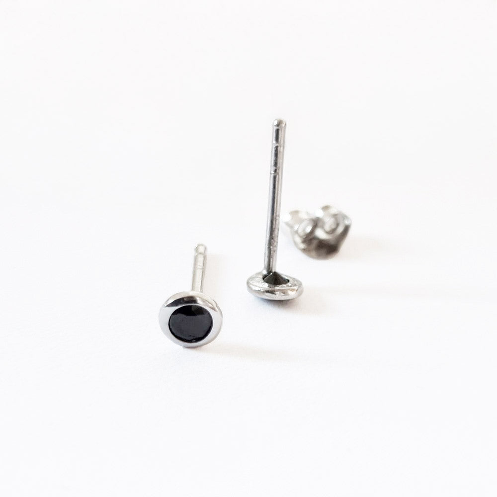 Boucle d'oreille noir femme argent 925 Black Mania 5