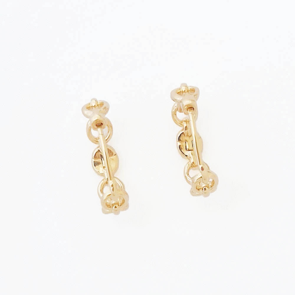 Boucles d'oreilles créoles plaqué or 18K zirconium 2,3 cm Classica Bellaime 4