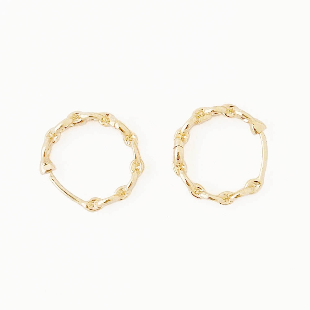 Boucles d'oreilles créoles plaqué or 18K zirconium 2,3 cm Classica Bellaime 3