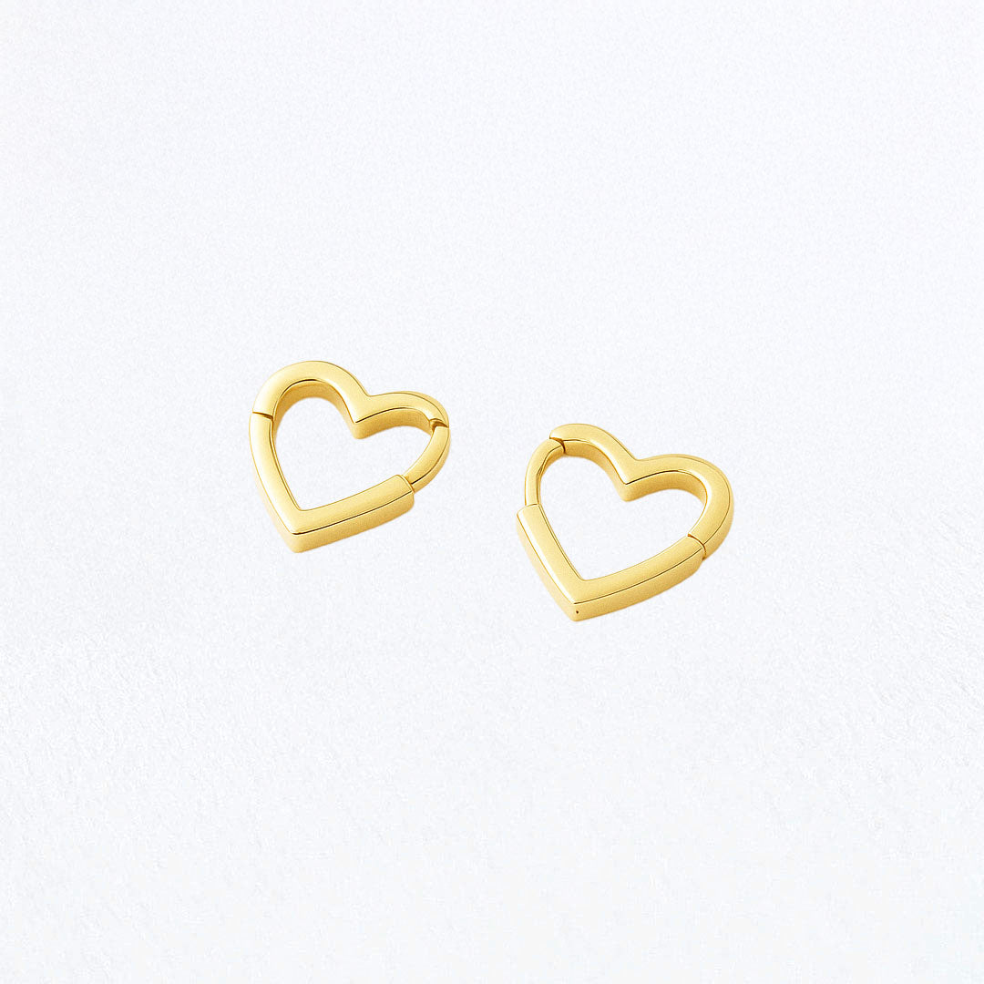 Boucle d'oreille coeur créole plaqué or 18K 1,5 cm Look of Love Bellaime 4