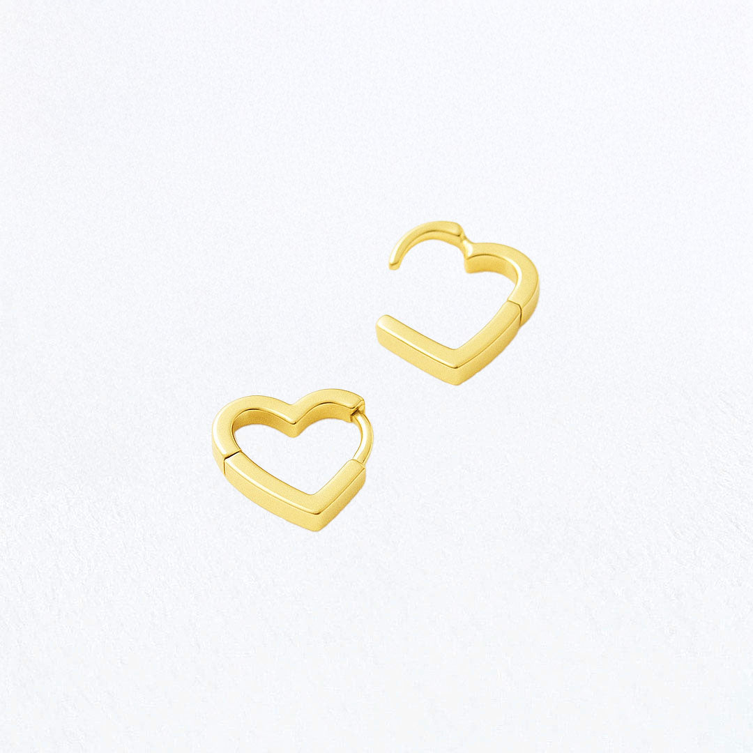 Boucle d'oreille coeur créole plaqué or 18K 1,5 cm Look of Love Bellaime 5
