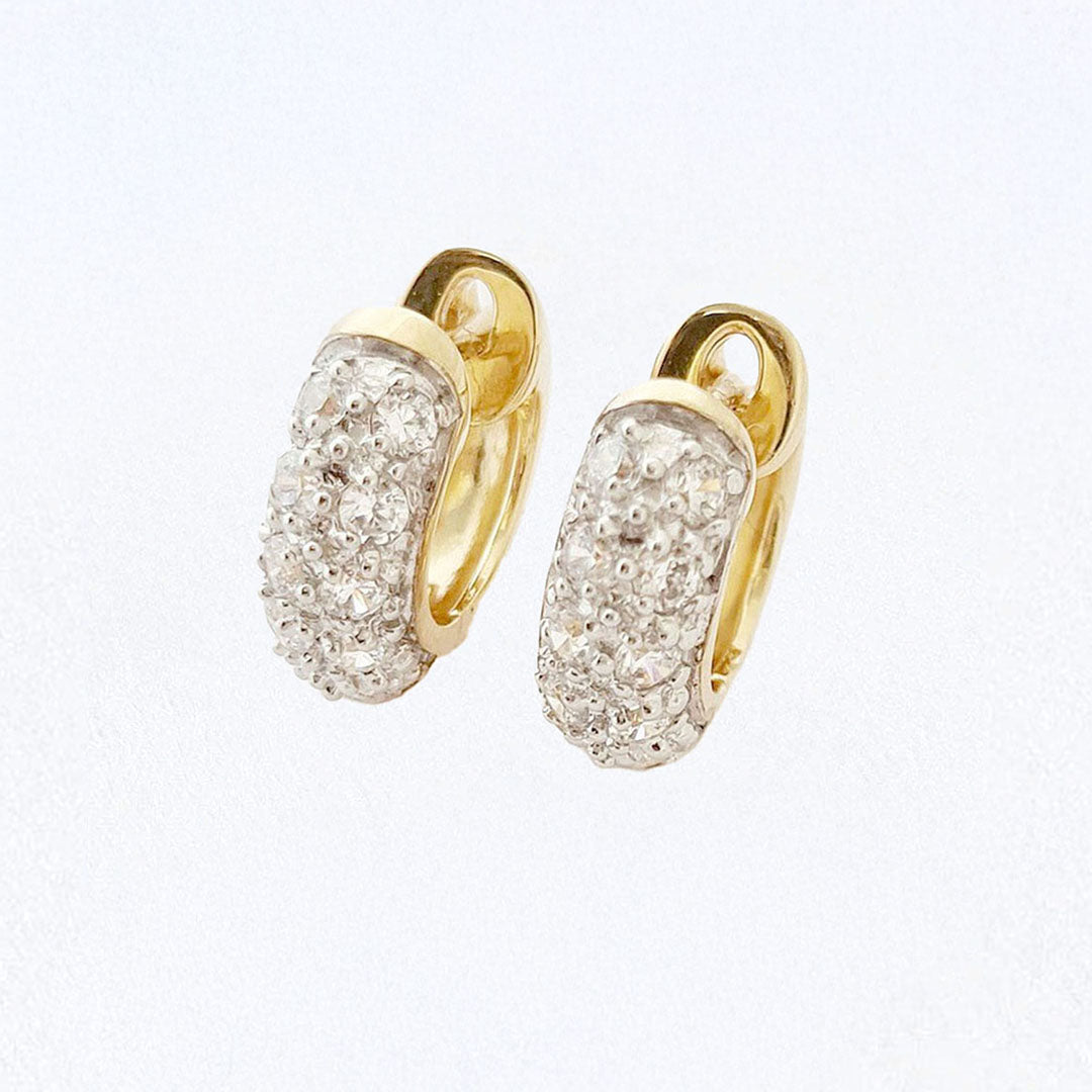 Boucles d'oreilles créoles plaqué or 18K zirconium 1 cm Bliss Bellaime