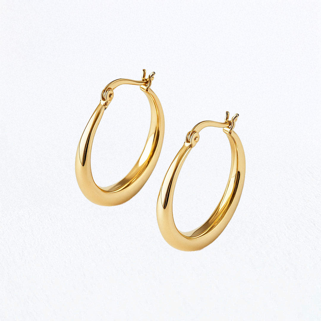Boucles d'oreilles femme créoles plaqué or 18K 2,5 cm Crush Bellaime