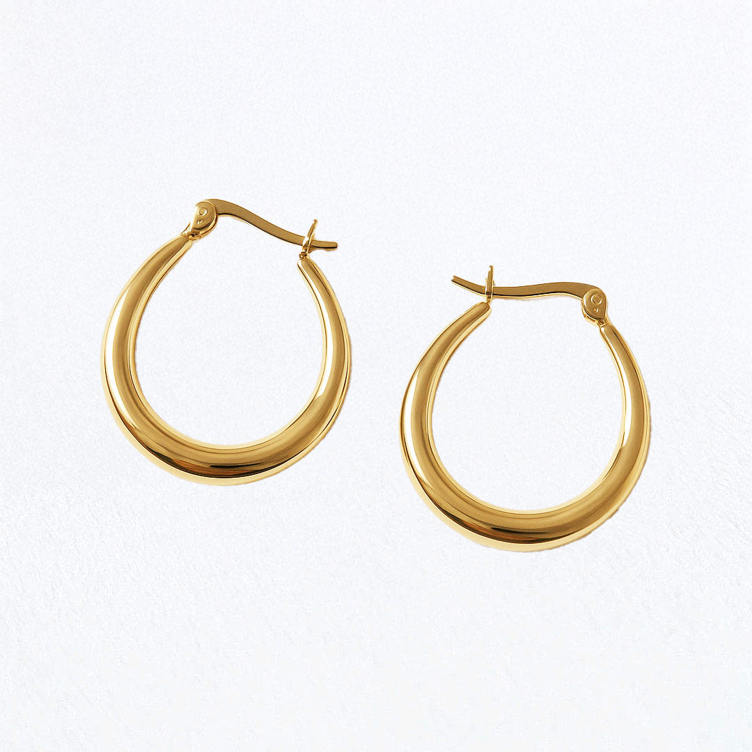 Boucles d'oreilles femme créoles plaqué or 18K 2,5 cm Crush Bellaime 3