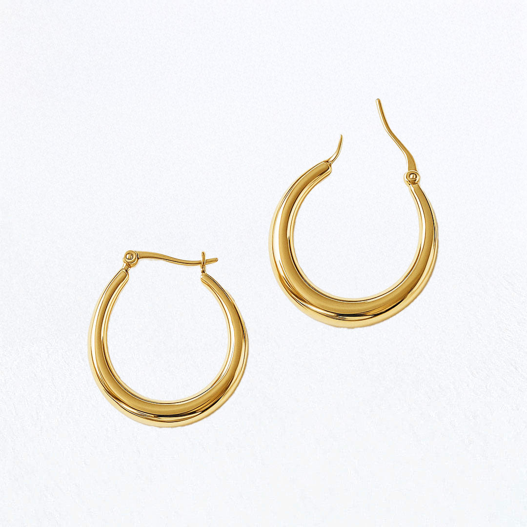 Boucles d'oreilles femme créoles plaqué or 18K 2,5 cm Crush Bellaime 6