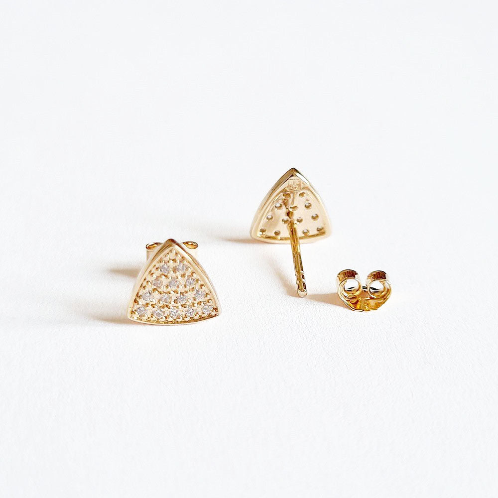 Puce d'oreille plaqué or 18K zirconium Duplicity Bellaime 3