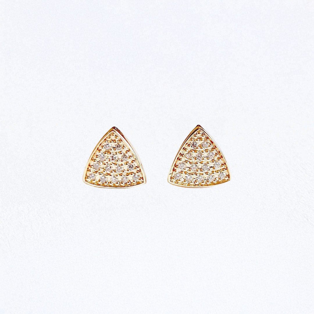 Puce d'oreille plaqué or 18K zirconium Duplicity Bellaime