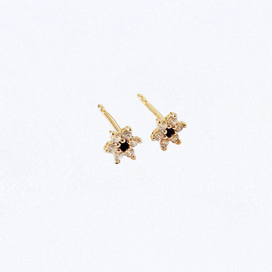Puce d'oreille plaqué or 18K zirconium Edelweiss Bellaime 4