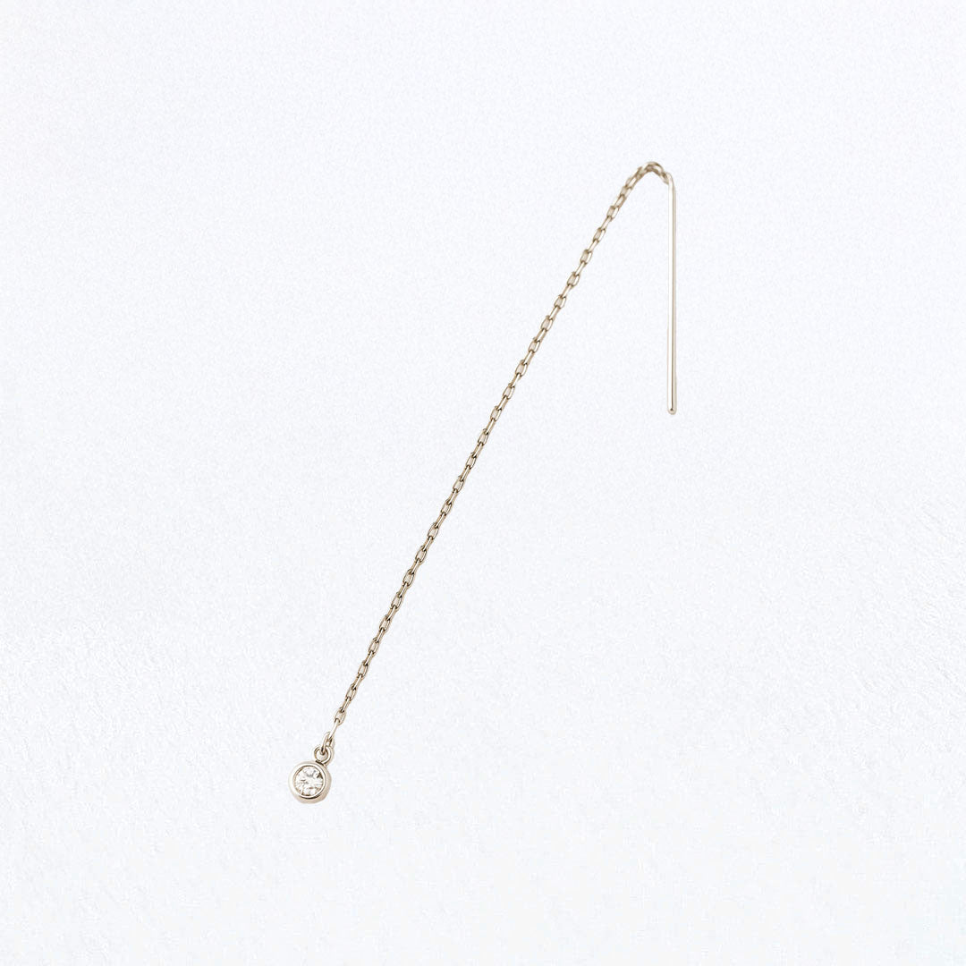 Boucle d'oreille fil argent 925 zirconium The One Bellaime 4