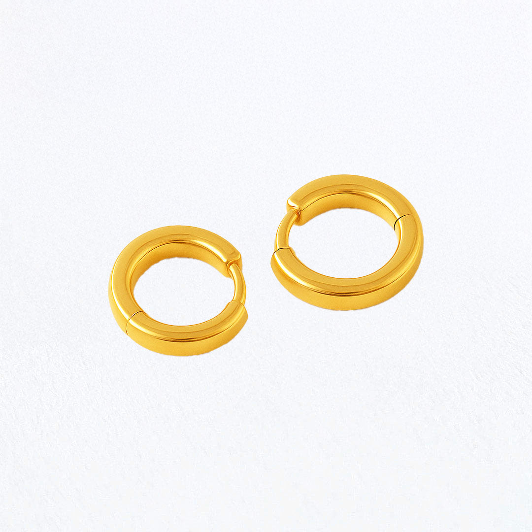 Boucles d'oreilles créoles plaqué or 18K 1,5 cm Futurama Bellaime 4