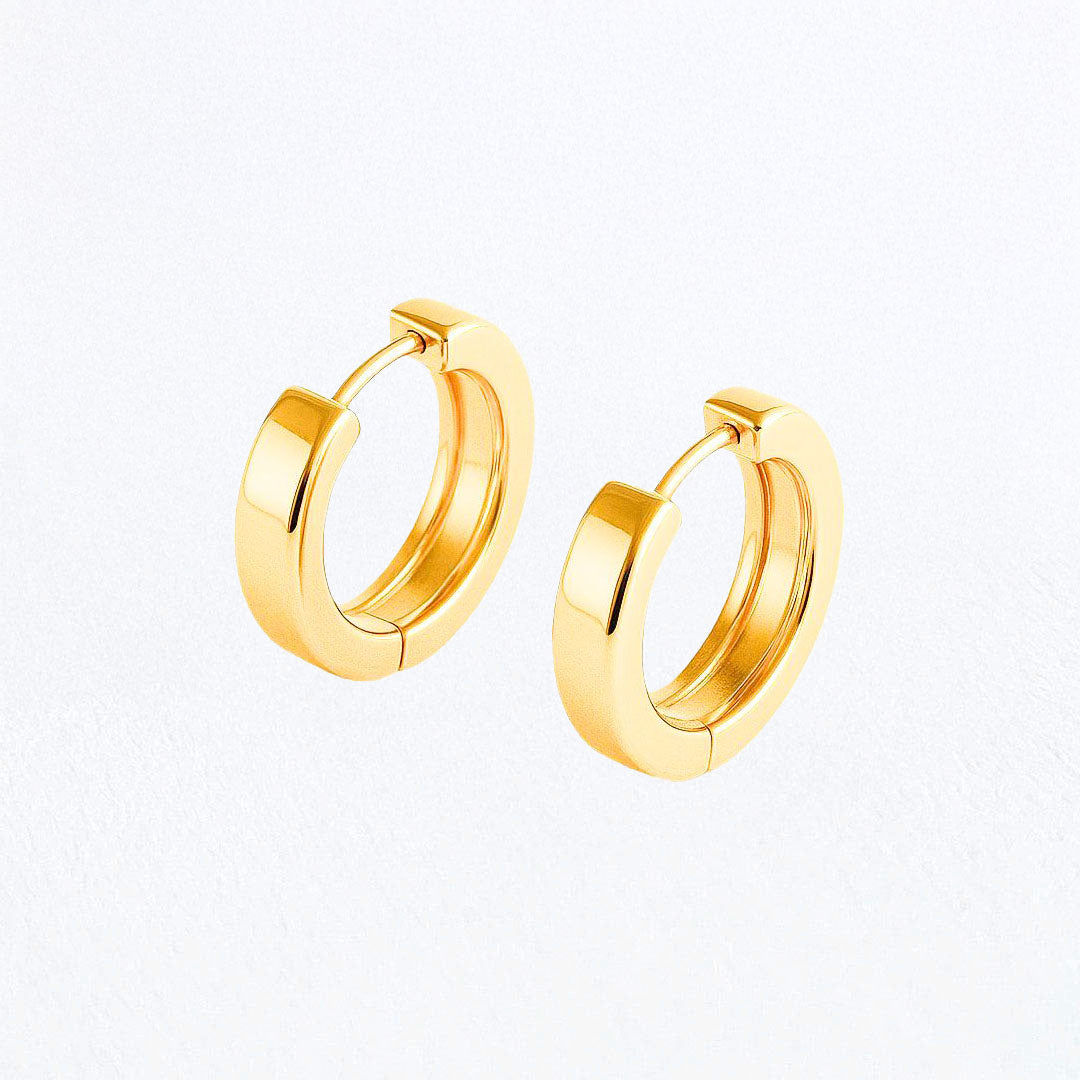 Boucles d'oreilles créoles plaqué or 18K 1,5 cm Futurama Bellaime 2