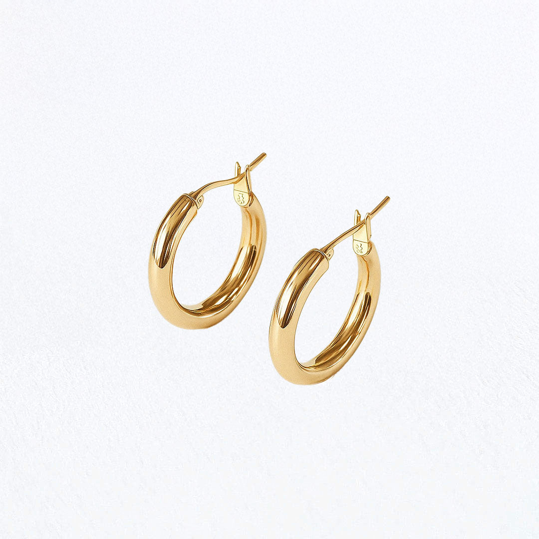 Boucles d'oreilles créoles plaqué or 18K 2 cm Harton Bellaime
