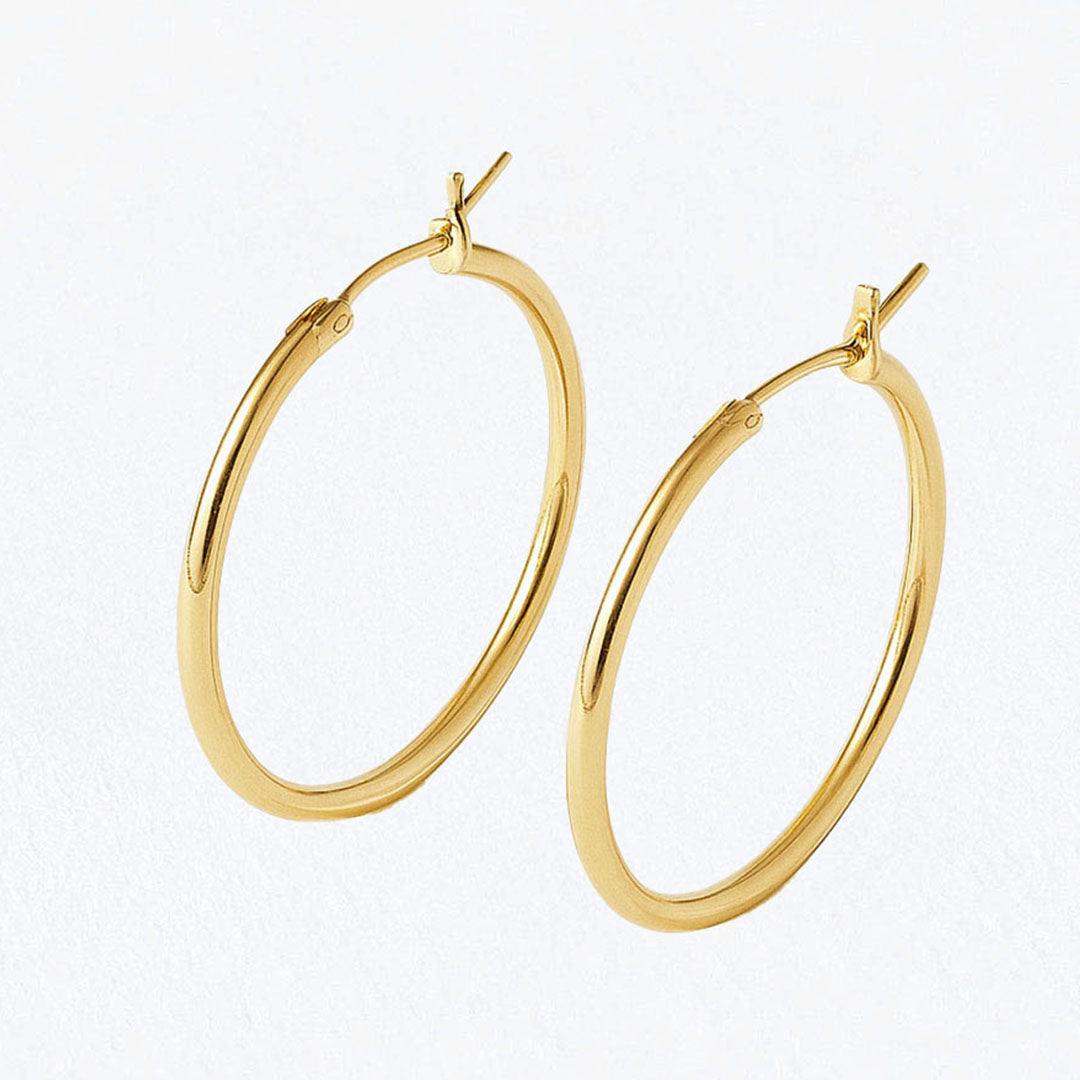 Boucles d'oreilles créoles plaqué or 18K 5 cm Harton Bellaime