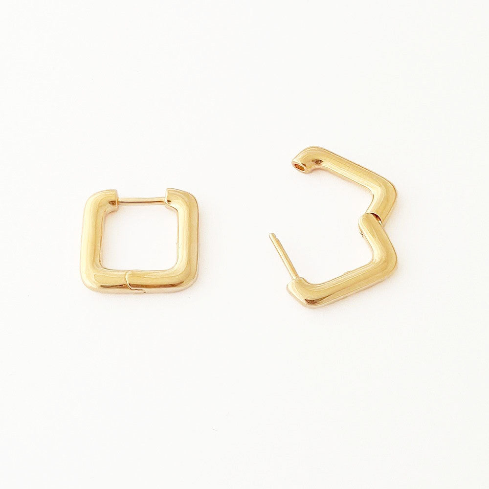 Boucles d'oreilles créoles plaqué or 18K 1,3 cm Moove Bellaime 4