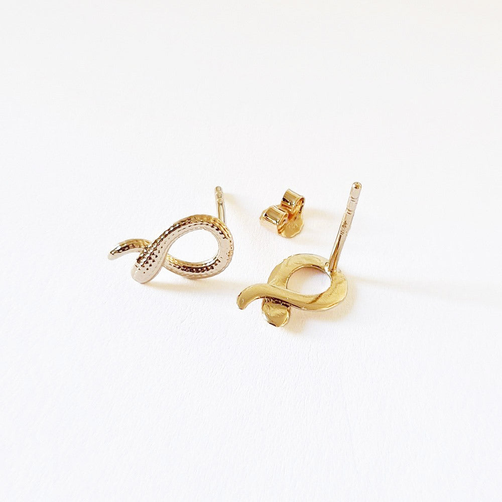 Boucles d'Oreilles Serpent Serpentina plaqué or Bellaime 5