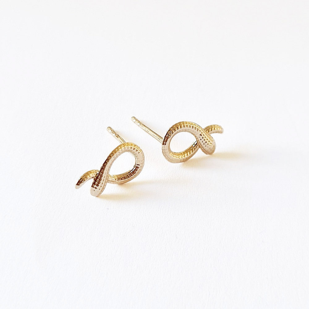 Boucles d'Oreilles Serpent Serpentina plaqué or Bellaime 3