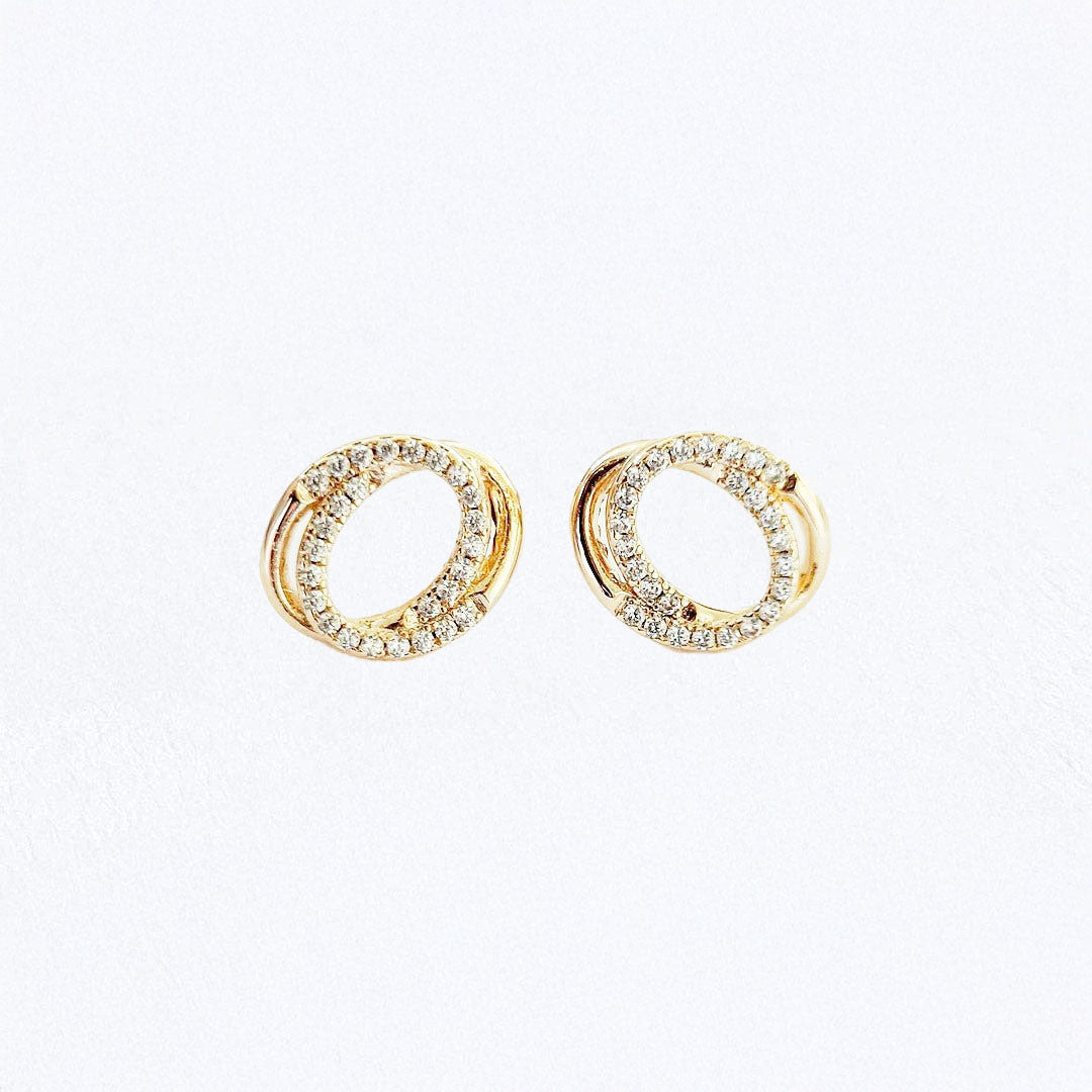 Boucle d'oreille femme plaqué or 18K zirconium Universe Bellaime