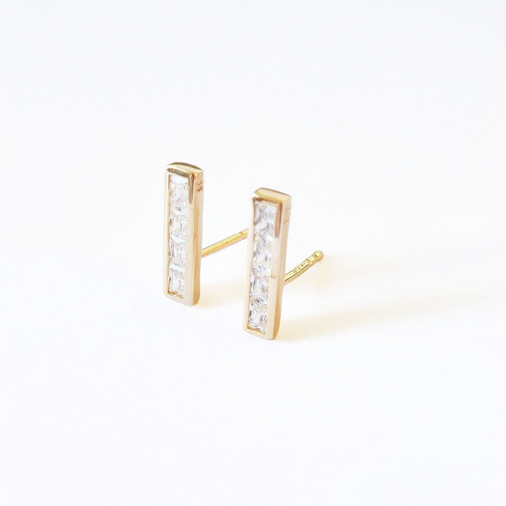 Puces d'oreilles plaqué or 18K cristal Vegas Bellaime 4