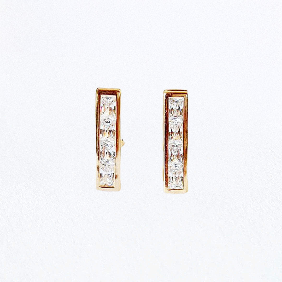 Boucles d'Oreilles Vegas - Plaqué Or 18K et Cristal