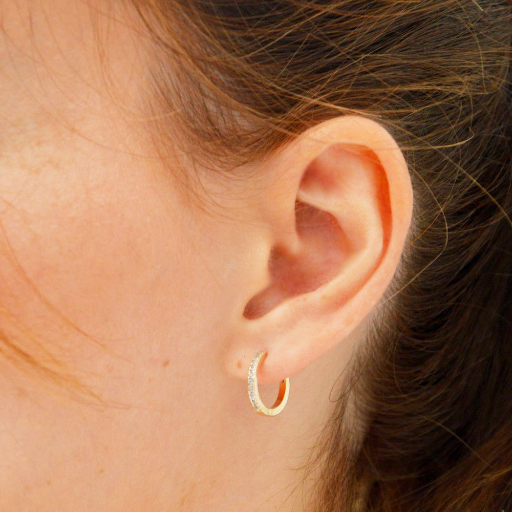 Boucles d'oreilles créole mini plaqué or 18K 1 cm Willa Bellaime 2