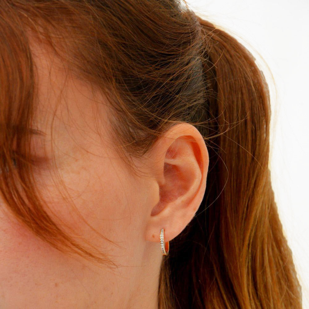 Boucles d'oreilles créole mini plaqué or 18K 1 cm Willa Bellaime 5