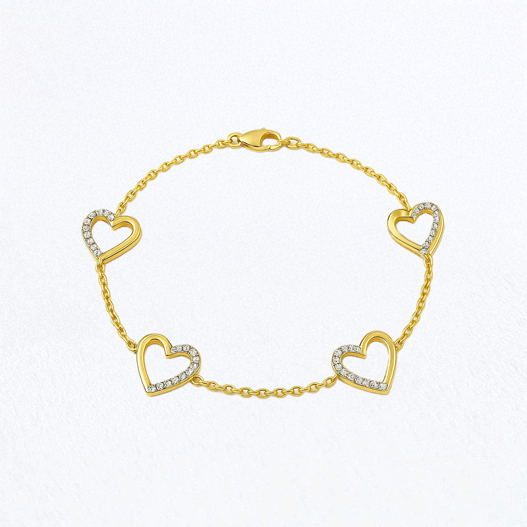 Bracelet cœur plaqué or 18K Ella Bellaime