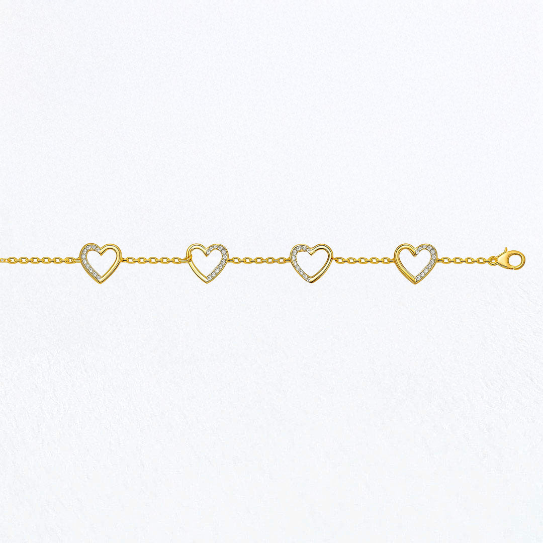 Bracelet cœur plaqué or 18K Ella Bellaime 3