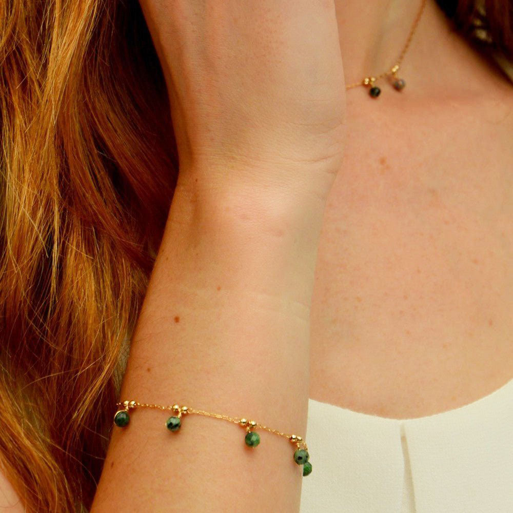 Bracelet rubis zoisite plaqué or 18K Honora Bellaime 2