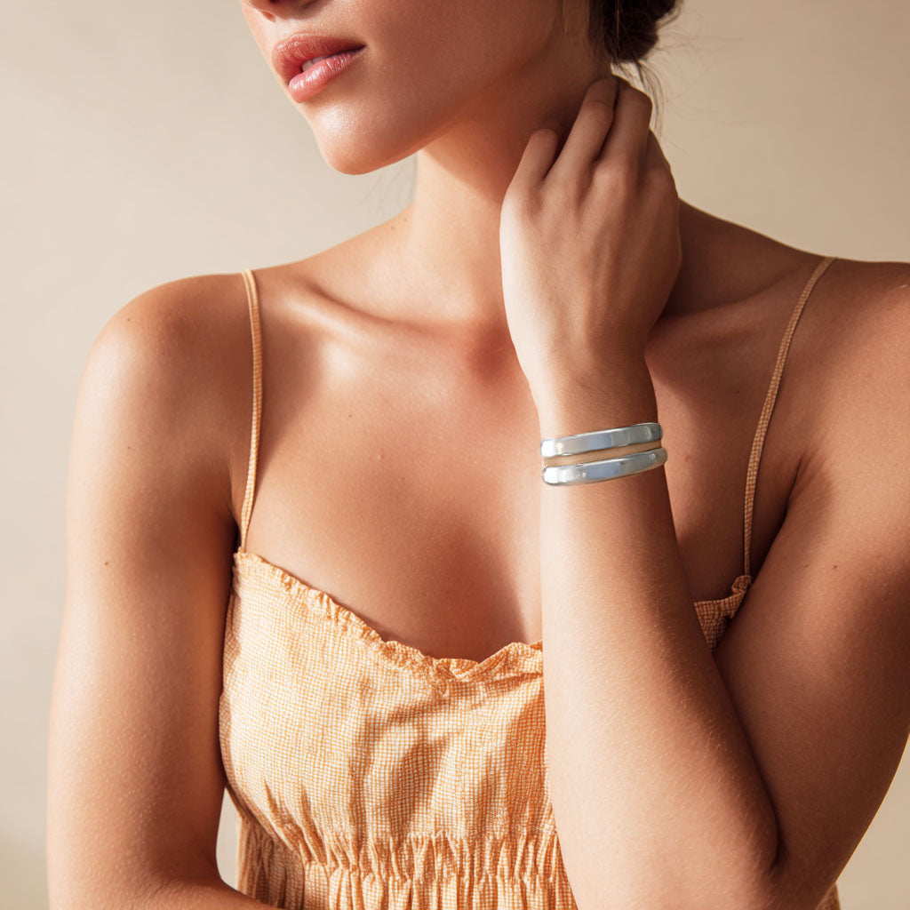 Bracelet Jonc Gaby - Acier inoxydable - Couleur argent