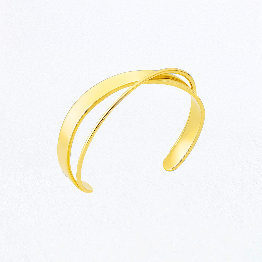 Bracelet Jonc Ambre - Acier inoxydable - Couleur or