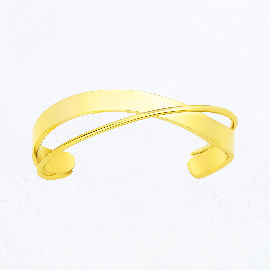 Bracelet Jonc Ambre - Acier inoxydable - Couleur or