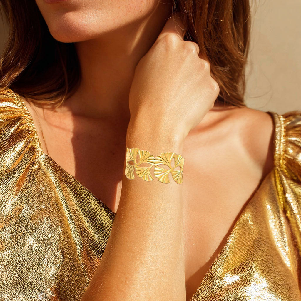 Bracelet Jonc Eden Bloom - Acier inoxydable - Couleur or