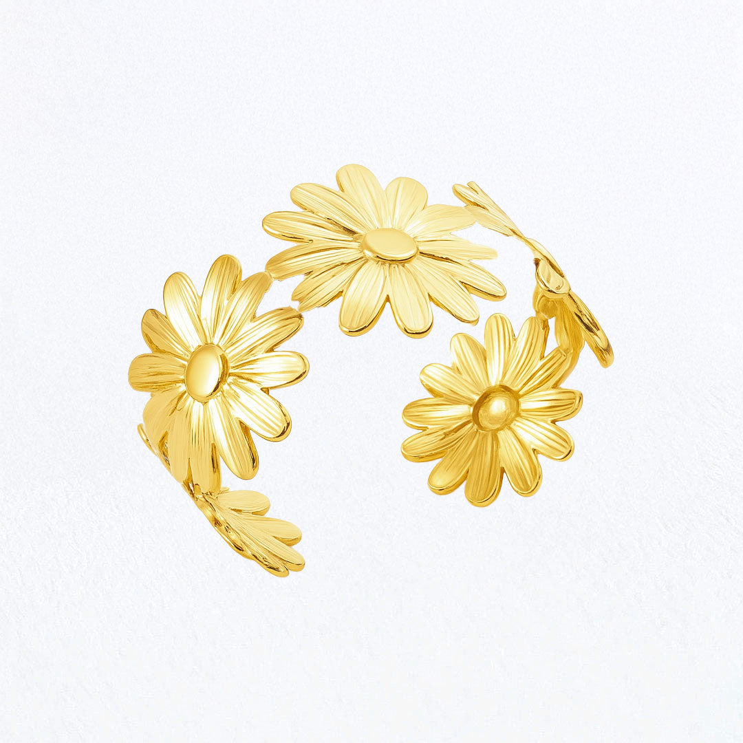 Bracelet Jonc Iris - Acier inoxydable - Couleur or