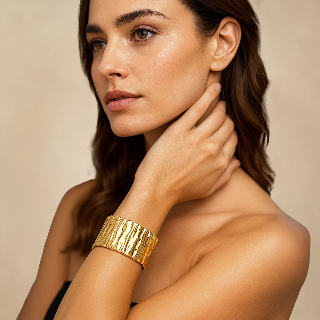 Bracelet Jonc Laure - Acier inoxydable - Couleur or