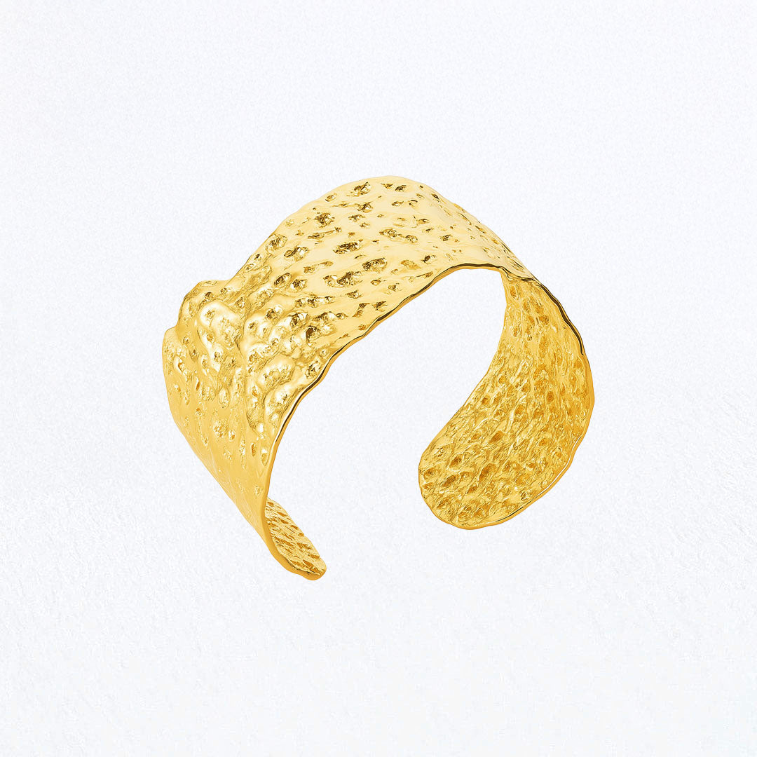 Bracelet Jonc Maelle - Acier inoxydable - Couleur or