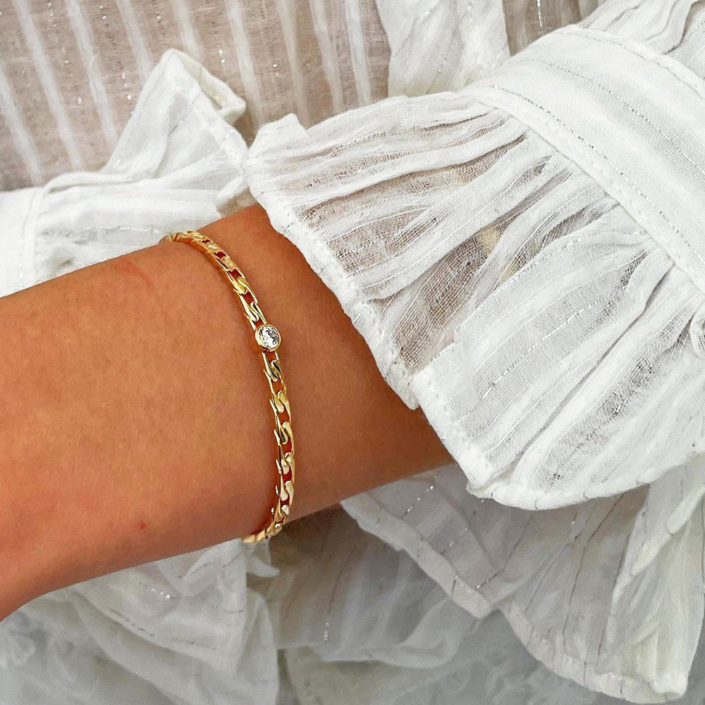 Bracelet Jonc Unchained - Plaqué Or 18K et Zirconium