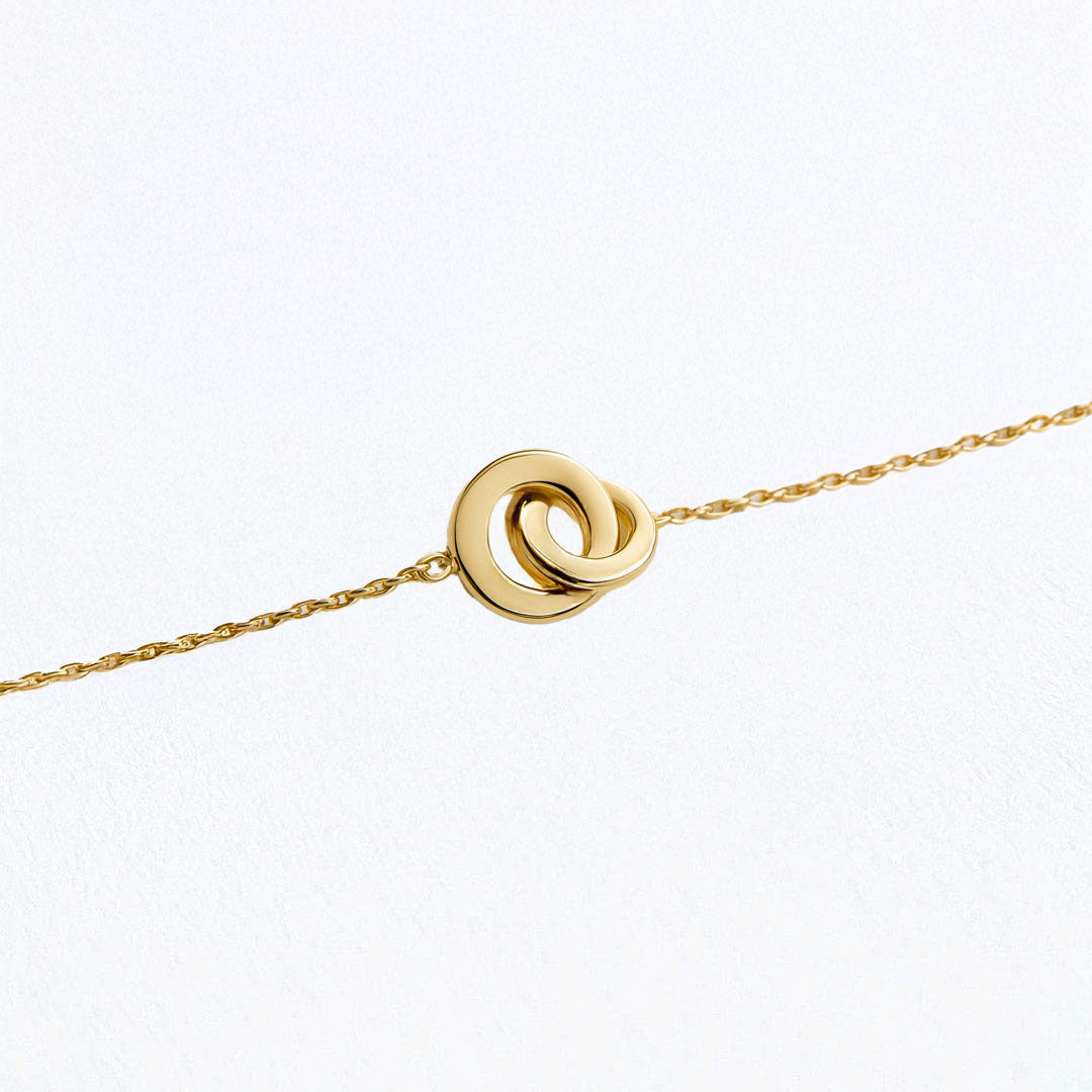Bracelet anneaux entrelacés plaqué or 18K You and Me Bellaime