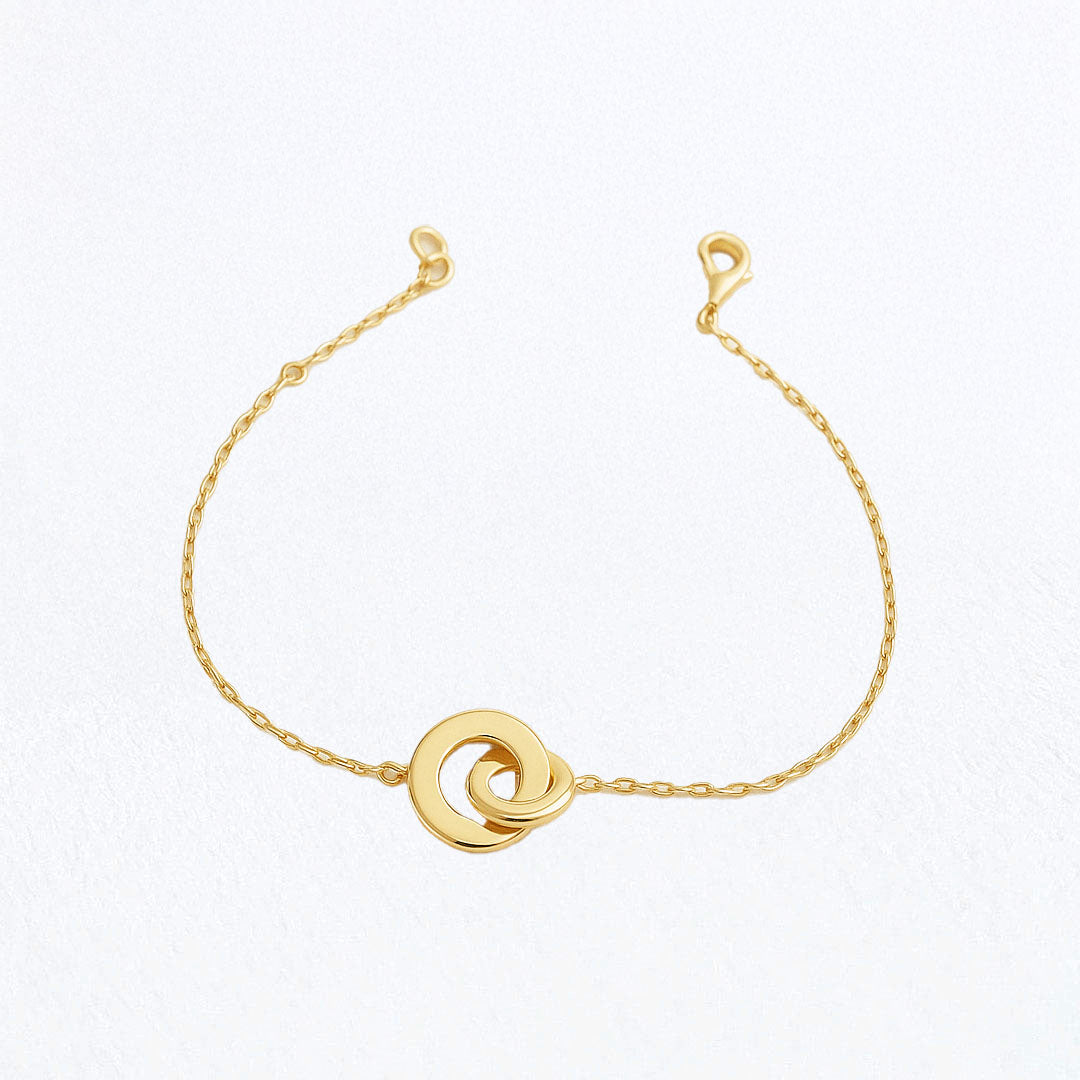 Bracelet anneaux entrelacés plaqué or 18K You and Me Bellaime 3
