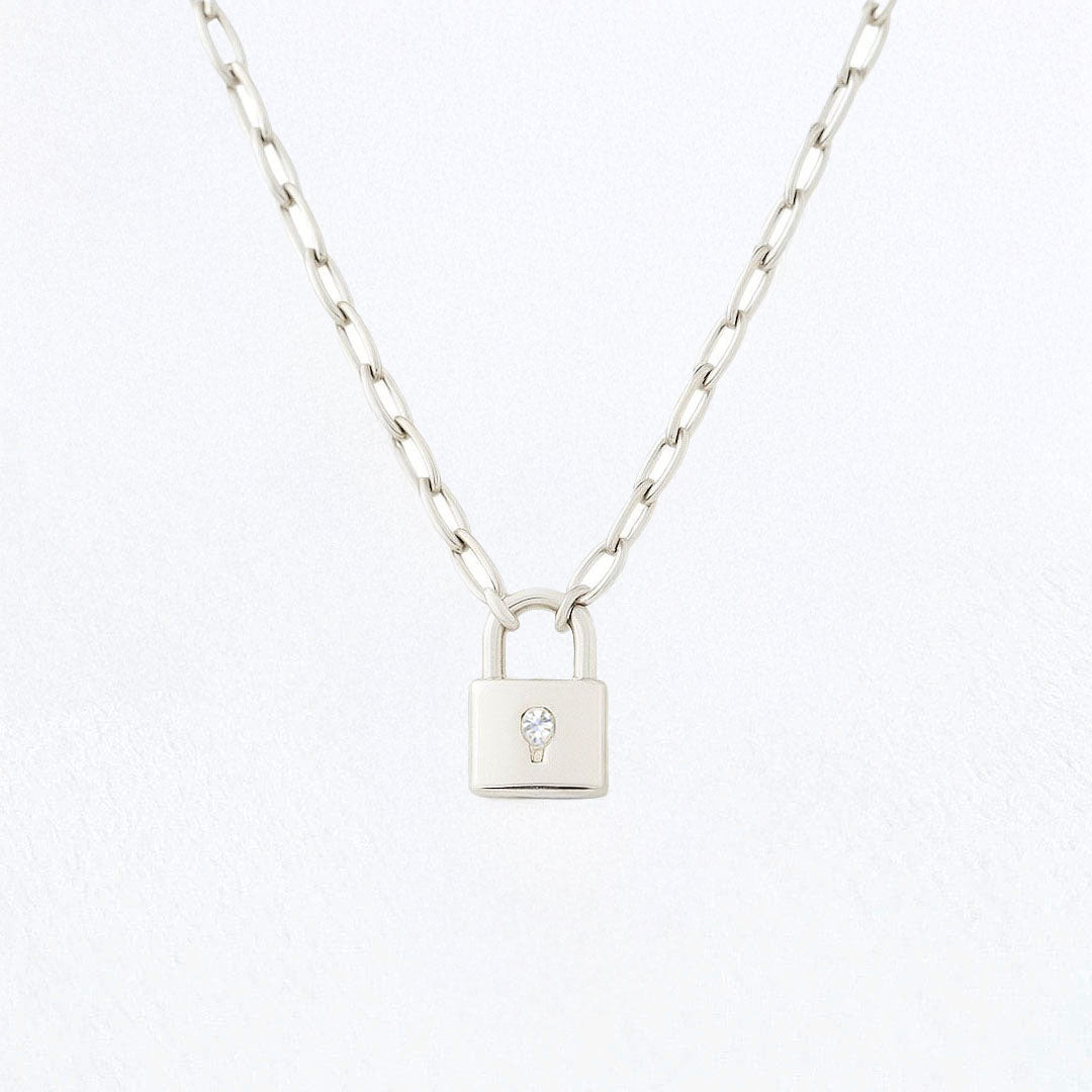 Collier cadenas argent 925 zirconium The Secret Bellaime