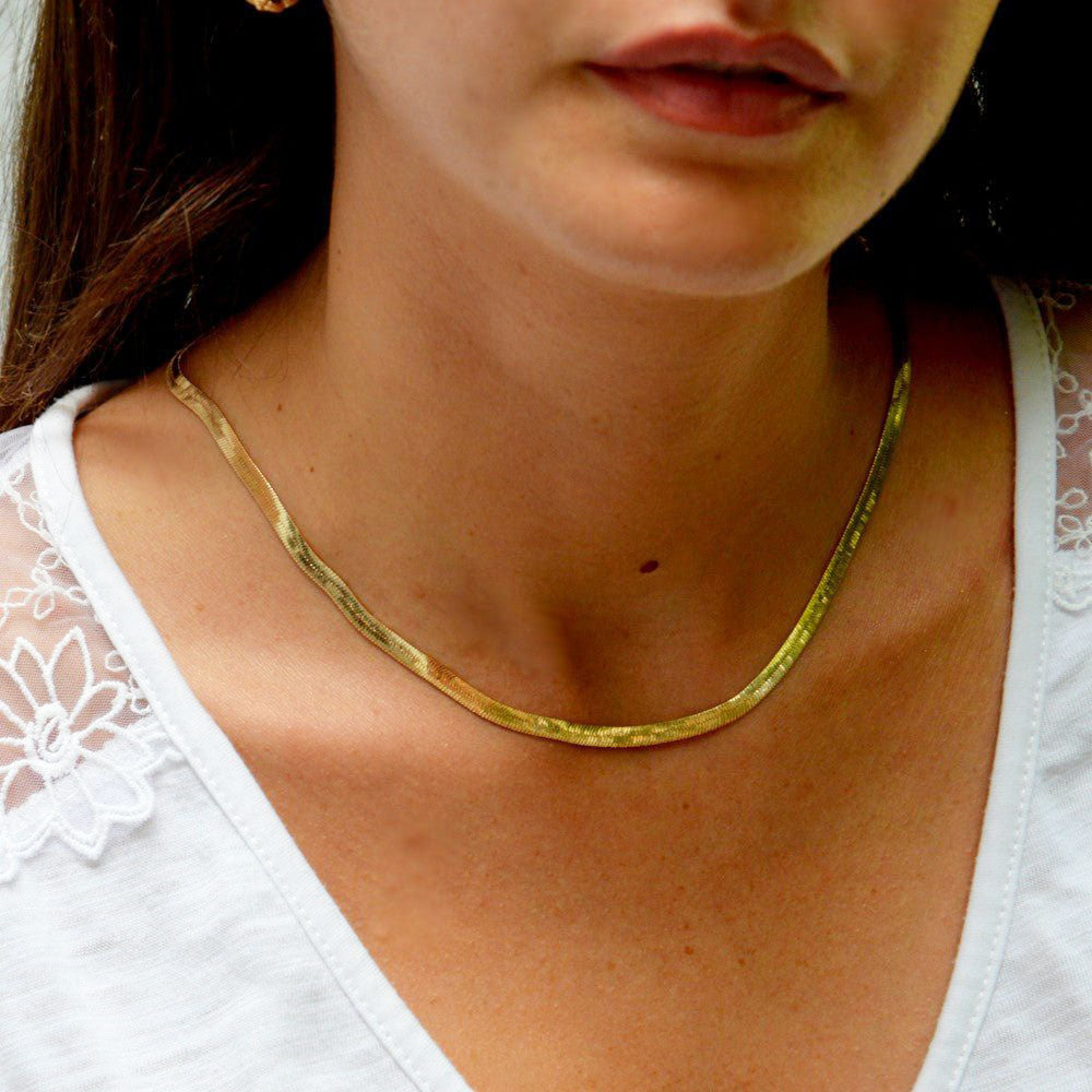 Collier cobra plaqué or 18K rhodié Bellaime 2
