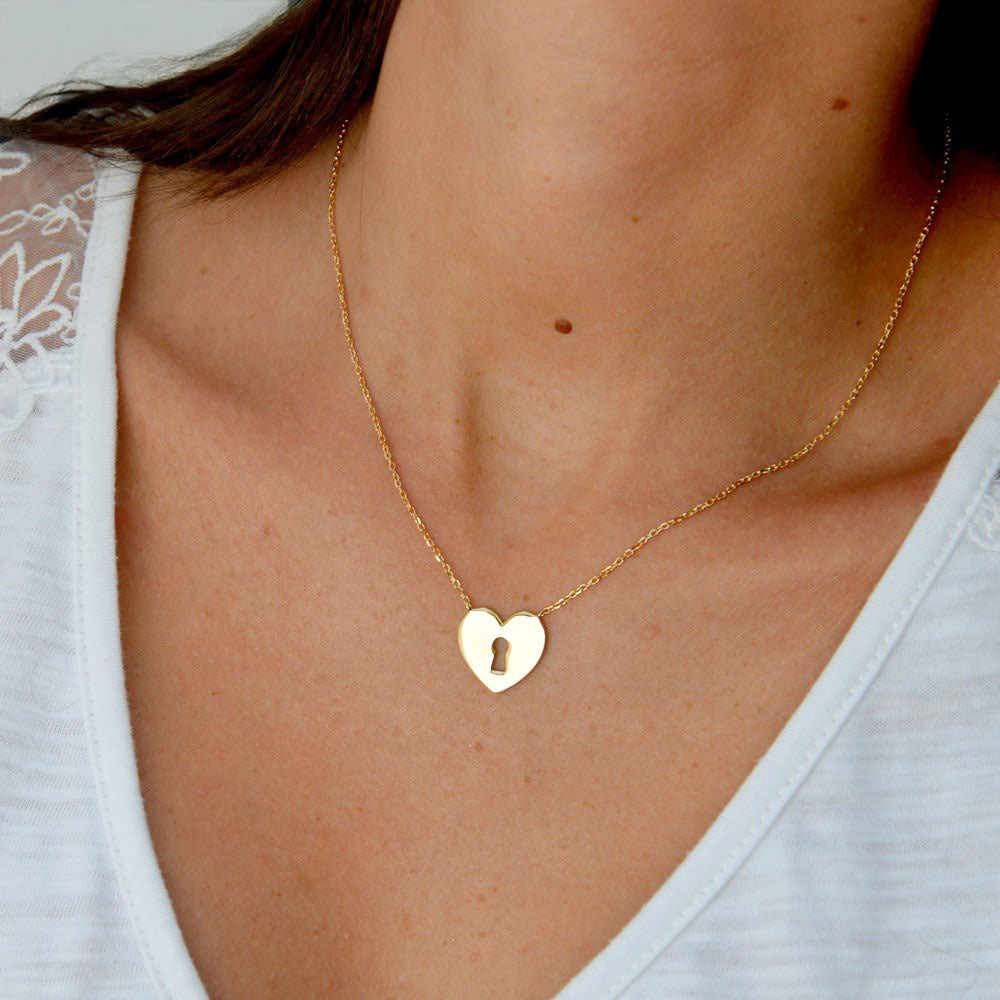 Collier cœur plaqué or 18K Deep Love Bellaime 2