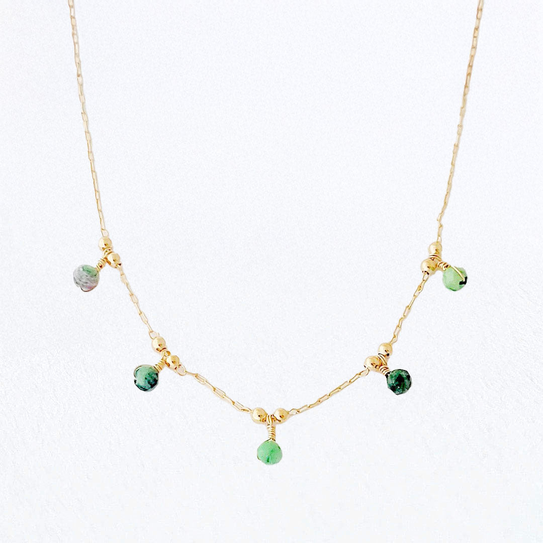 Collier rubis zoisite plaqué or 18K Honora Bellaime
