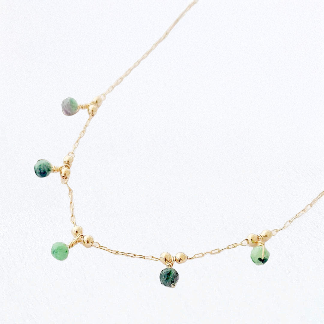 Collier rubis zoisite plaqué or 18K Honora Bellaime 3
